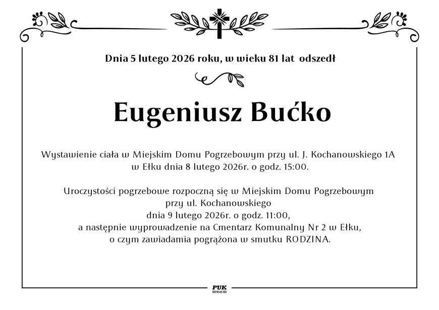 Eugeniusz Bućko - nekrolog